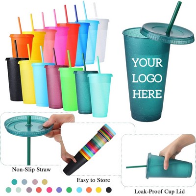 Premium Glitter Cups With Lids & Straws