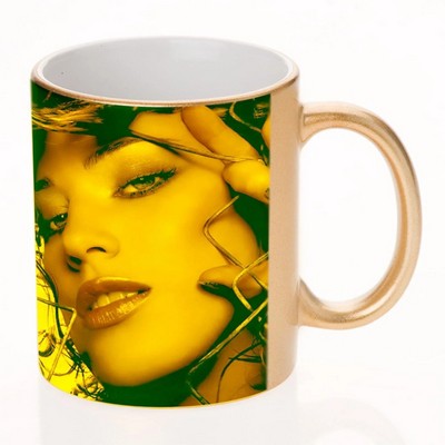 11 oz. Ceramic Mug - Metallic Gold