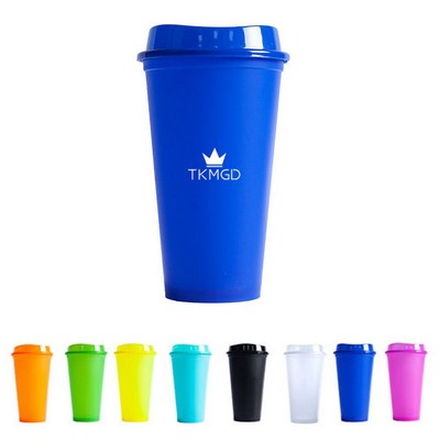 16 Oz Resuable Color Changing Cups with Lids