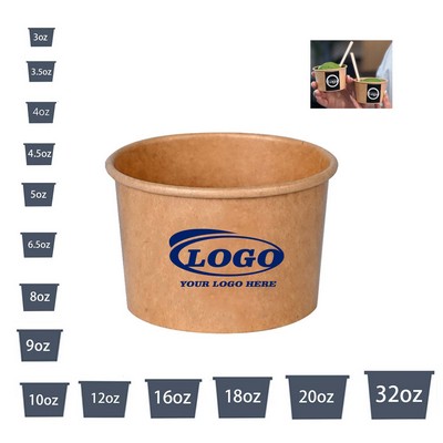 8 Oz. Disposable Biodegradable Ice Cream Paper Cups
