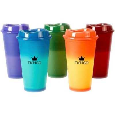 16 Oz Plastic Reusable Color Changing Cups